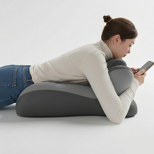 Orthopedic Memory Foam Reading Pillow – Dual-Zone Neck & Lower Back Support Cushion