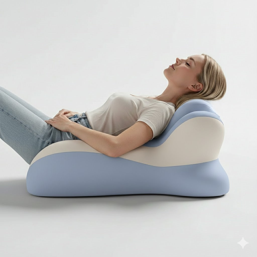 Orthopedic Memory Foam Reading Pillow – Dual-Zone Neck & Lower Back Support Cushion